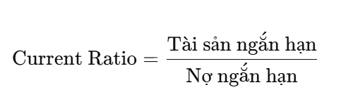 lấy chỉ số trung bình ngành ở đâu - Công thức Current Ratio