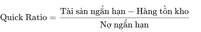 chỉ số trung bình ngành lấy ở đâu - Công thức Quick ratio