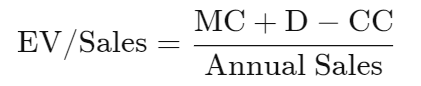 m&a là gì - Công thức EV/Sale
