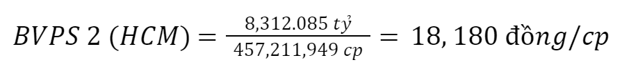 Công thức tính BVPS 2