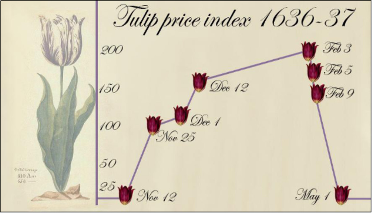 các cuộc khủng hoảng kinh tế thế giới - Biểu đồ giá hoa Tulip trong khủng hoảng hoa Tulip 1636-1637